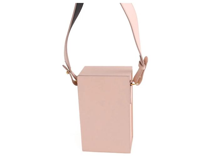 Sac à bandoulière Fendi VERTICAL BOX en cuir rose - vue 3