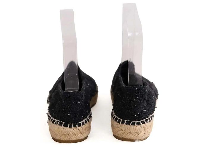 Espadrillas Chanel in tessuto nero taglia 38 - vista 2