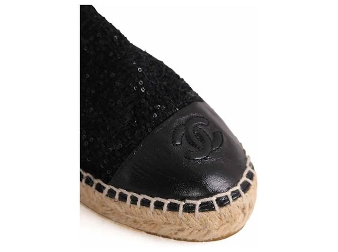 Espadrillas Chanel in tessuto nero taglia 38 - vista 4
