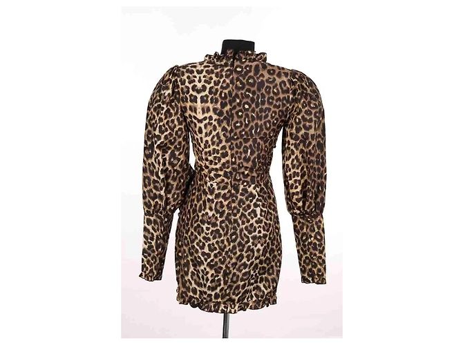 Vestido de seda marrón Alessandra Rich Castaño - vista 3