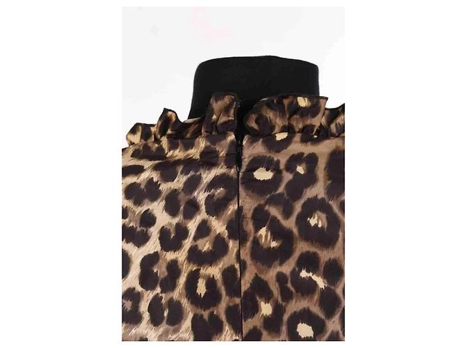 Vestido de seda marrón Alessandra Rich Castaño - vista 4