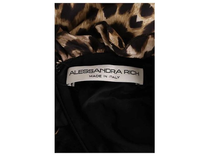 Vestido de seda marrón Alessandra Rich Castaño - vista 5