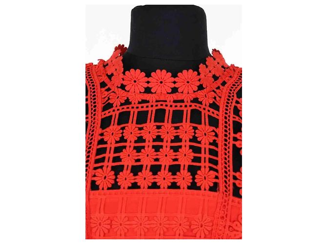 Self portrait Vestido de algodón rojo Self-Portrait XS Roja - vista 2