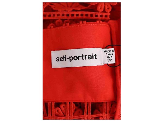 Self portrait Vestido de algodón rojo Self-Portrait XS Roja - vista 5