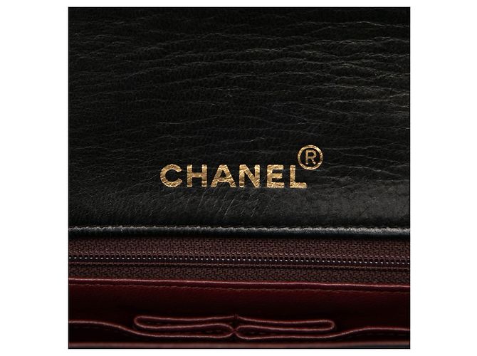 Borsa a tracolla Chanel CC in pelle d'agnello matelassé nera Full Single Flap Nero - vista 5