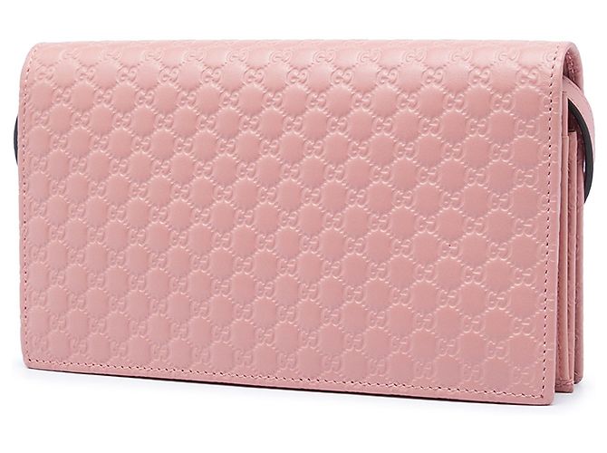 Borsa a tracolla Wallet on Strap Gucci Microguccissima Rosa - vista 2