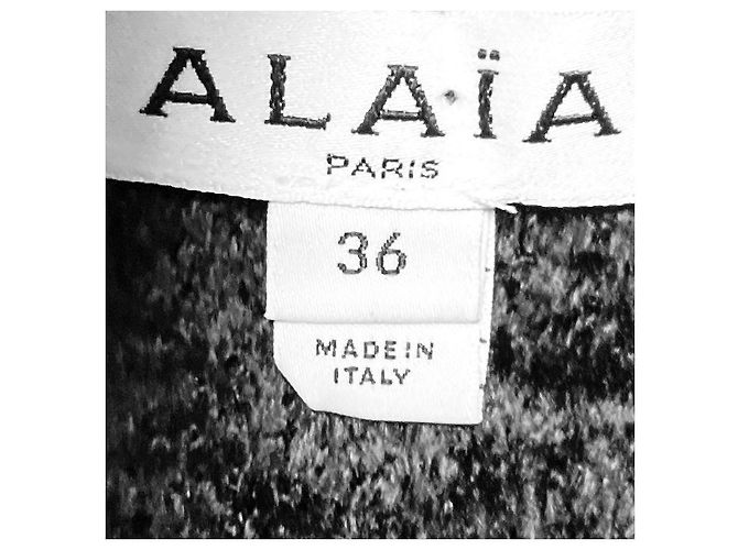 Alaïa Alaia ärmelloses Midi-Kleid aus glänzendem Samt in Schwarz - Ansicht 4