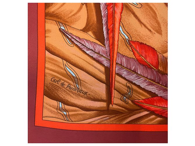 Hermès Hermes Burgundy Multi Christophe Colomb Decouvre l’Amerique Seidentwill-Schal Bordeaux - Ansicht 6