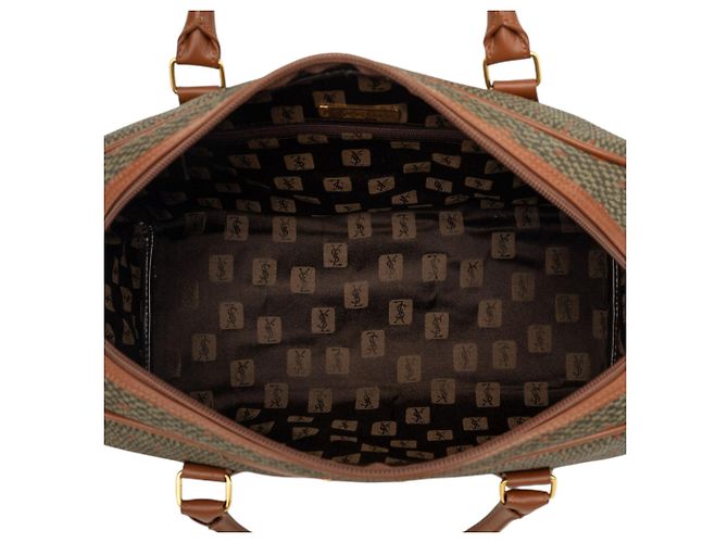 Borsa Boston Saint Laurent in PVC verde - vista 4