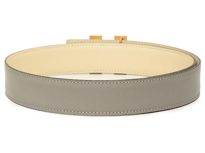 Hermès Cadena H Wendelgürtel aus grauem Box Calf Leder - Ansicht 3