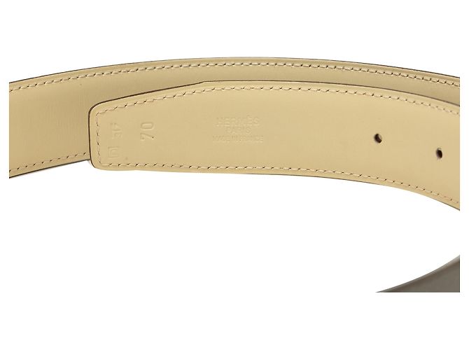 Hermès Cadena H Wendelgürtel aus grauem Box Calf Leder - Ansicht 4