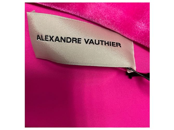 Alexandre Vauthier One-Shoulder Mini-Kleid aus Samt in Neon-Pink - Ansicht 4