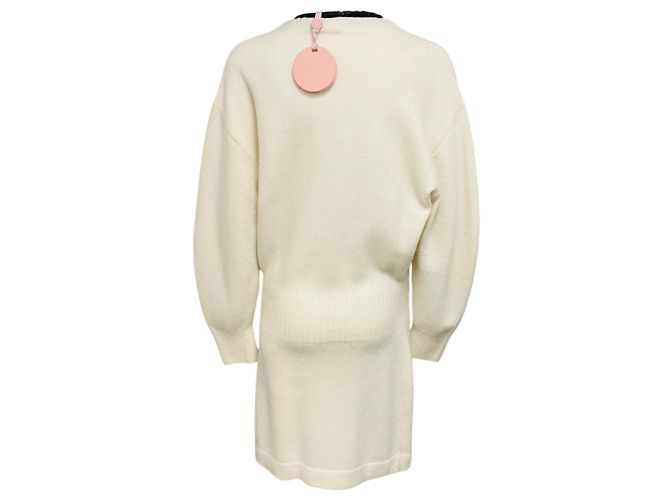 Alexis Cream Colby Figuriertes Wollstrick-Minikleid Beige - Ansicht 3