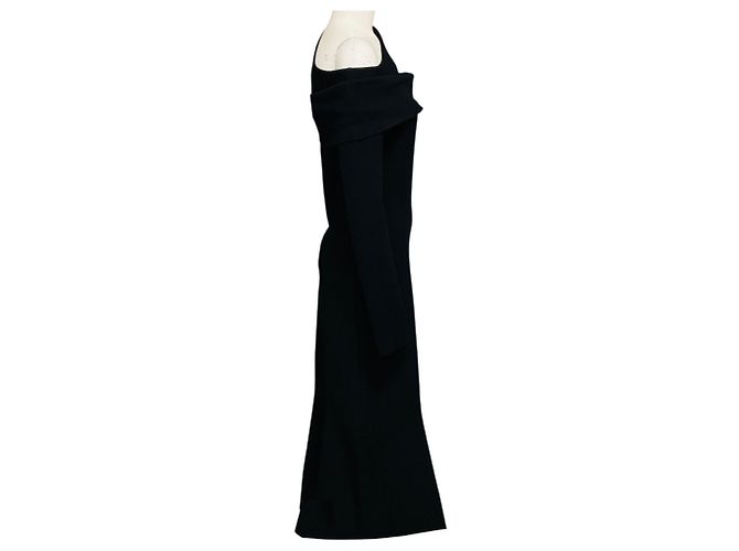 Autre Marque Safiyaa Black Tuiren Bodycon Stretch Strick-Midikleid Schwarz - Ansicht 2