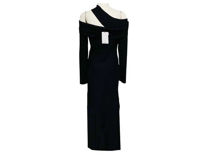 Autre Marque Safiyaa Black Tuiren Bodycon Stretch Strick-Midikleid Schwarz - Ansicht 3