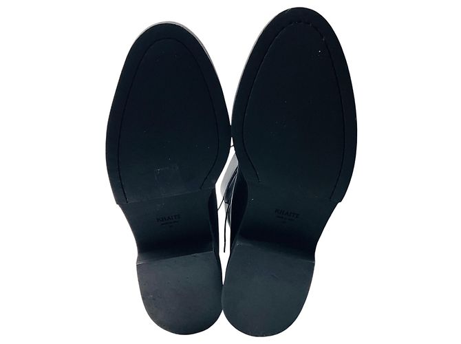 Stivali combat in pelle con lacci Conley neri Khaite Nero - vista 6