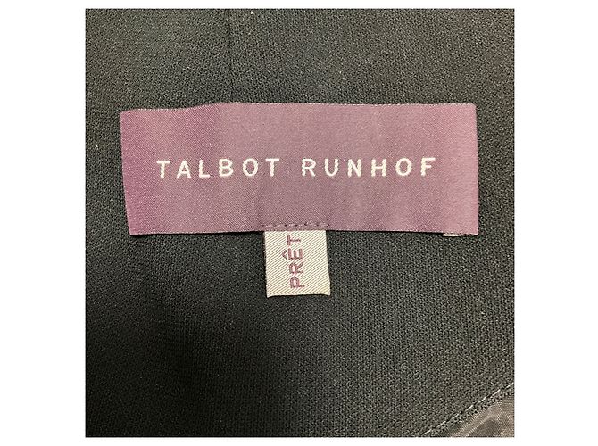 Autre Marque Abito lungo Talbot Runhof senza maniche in pelle e crepe nero - vista 4