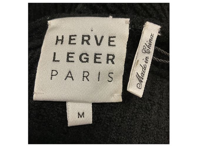 Herve Leger einschultriges Maxikleid aus schwarzem geripptem Chenille-Strick mit Fransenborte - Ansicht 4