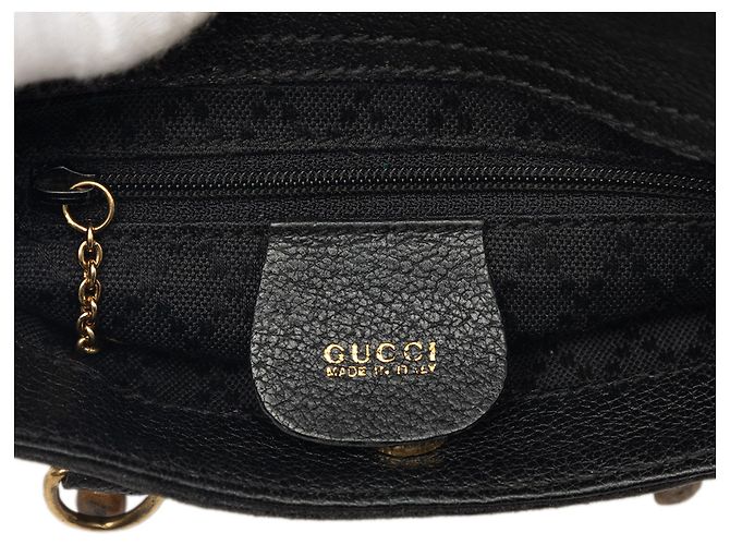 Bamboo Mini borsa satchel Gucci in camoscio nero con bambù - vista 5