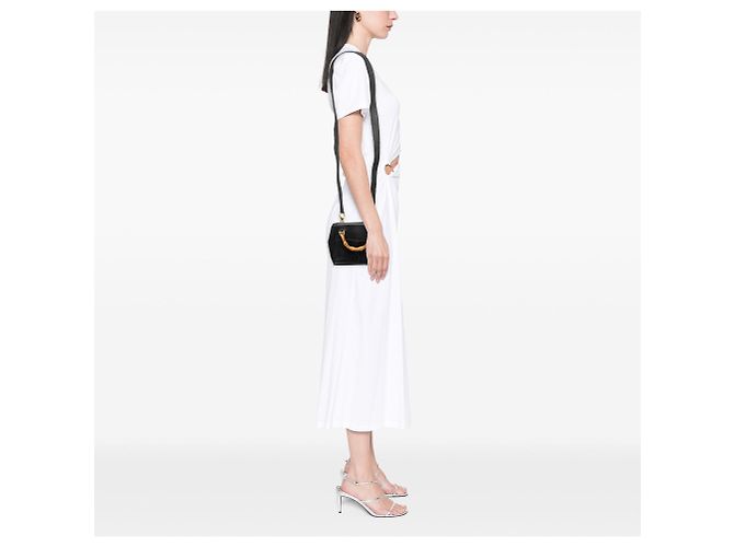 Bamboo Mini borsa satchel Gucci in camoscio nero con bambù - vista 6
