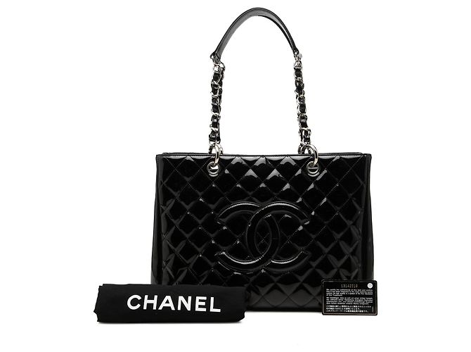 Borsa Tote Grand Shopping Chanel in vernice nera Nero - vista 7