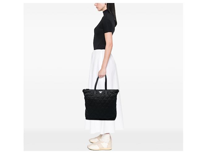 Borsa Prada Impuntu Tessuto Nera Nero - vista 6