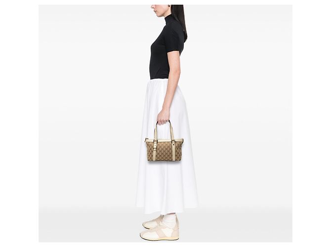 Tote Gucci GG Canvas Abbey D Ring Beige - vista 7