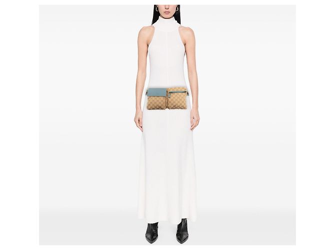 Borsa cintura Gucci GG Canvas Web beige con doppia tasca - vista 7