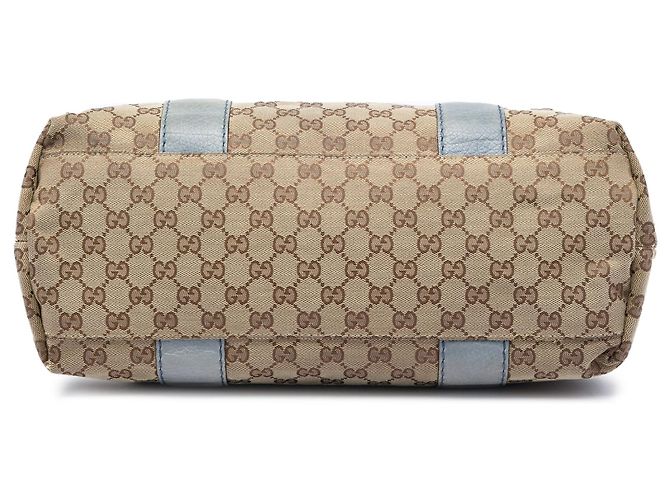 Borsa Tote Gucci Medium GG Canvas Bamboo Libeccio Beige - vista 3