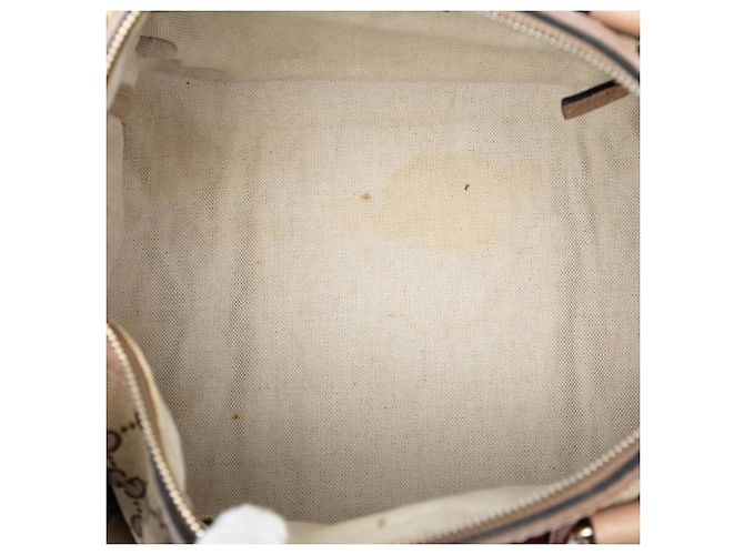 Borsa Boston Satchel Gucci Medium GG Canvas Web Joy Beige - vista 4