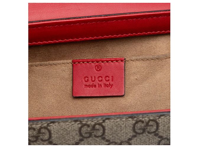 Borsa a tracolla Gucci Small GG Supreme Padlock rossa Rosso - vista 5