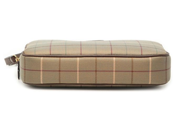 Clutch Burberry Vintage Check Canvas Marrone - vista 3