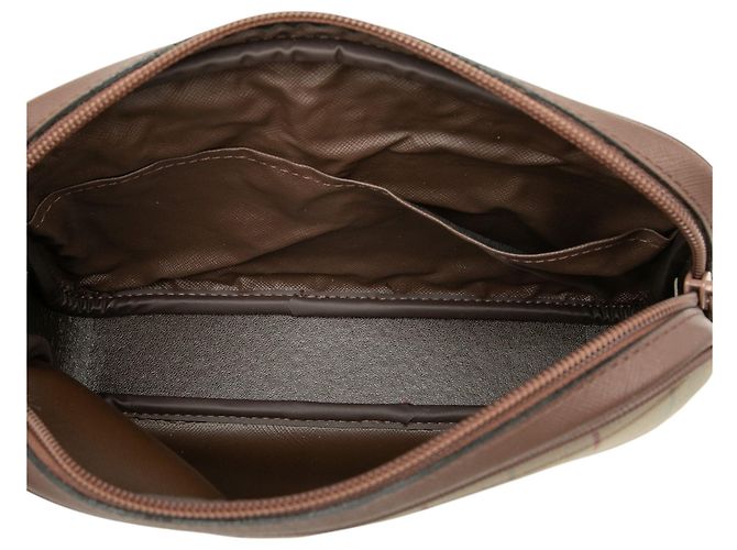 Clutch Burberry Vintage Check Canvas Marrone - vista 4