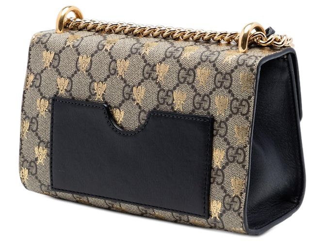 Borsa a tracolla Gucci Small GG Supreme Bee Padlock nera Nero - vista 2