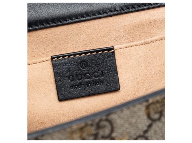 Borsa a tracolla Gucci Small GG Supreme Bee Padlock nera Nero - vista 5