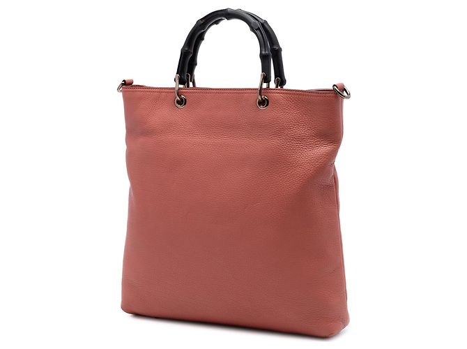 Bamboo Borsa Shopper Gucci in pelle di vitello Tall rosa con bambù - vista 2