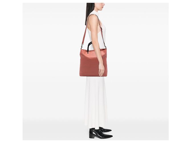 Bamboo Borsa Shopper Gucci in pelle di vitello Tall rosa con bambù - vista 6
