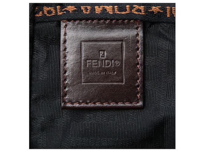 Borsa Fendi Mini Zucca Canvas Marrone - vista 5