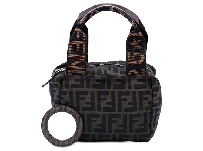 Borsa Fendi Mini Zucca Canvas Marrone - vista 7