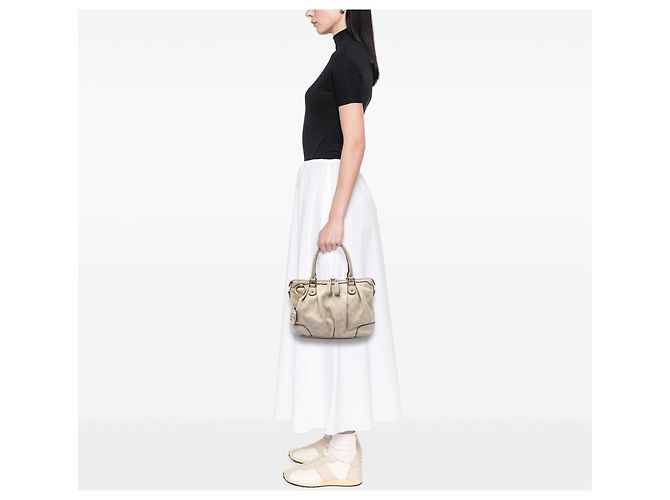Borsa Satchel Gucci Guccissima Sukey Marrone - vista 5