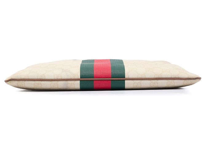 Borsa a tracolla Gucci GG Supreme Web Logo bianca Bianco - vista 3