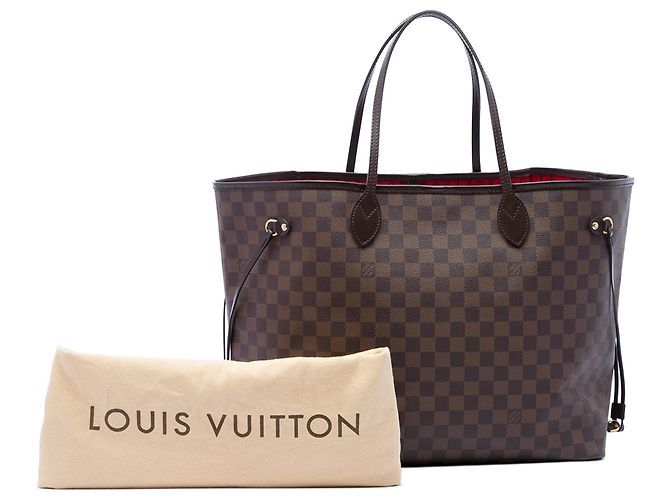 Borsa Tote Louis Vuitton Neverfull GM Damier Ebene marrone - vista 7
