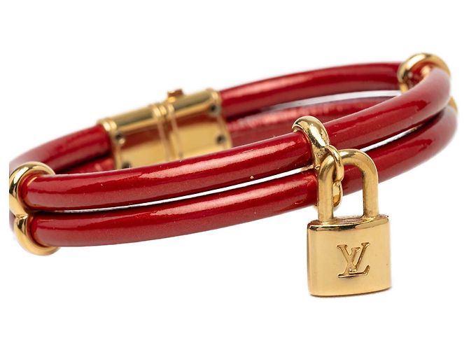 Bracciale Louis Vuitton Vernis Keep It Twice Rosso - vista 4