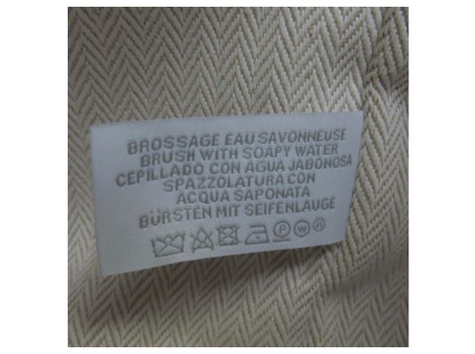 Borsa Vanity Hermès Large Toile Bride A Brac Cabriole Case Beige - vista 5