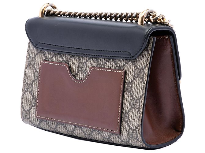 Borsa a Tracolla Gucci Small GG Supreme Padlock Nera Nero - vista 2
