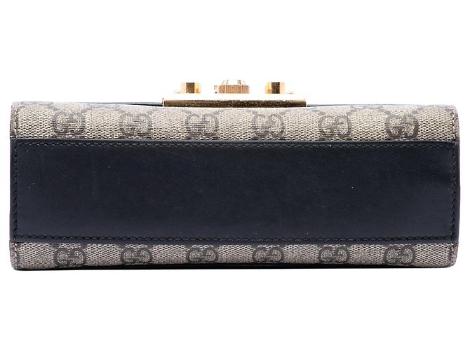Borsa a Tracolla Gucci Small GG Supreme Padlock Nera Nero - vista 3