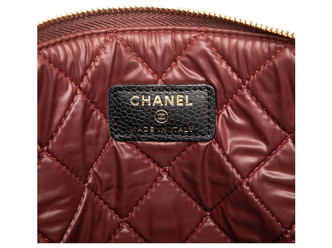 Clutch Chanel Medium Quilted Caviar O Case Nera Nero - vista 5