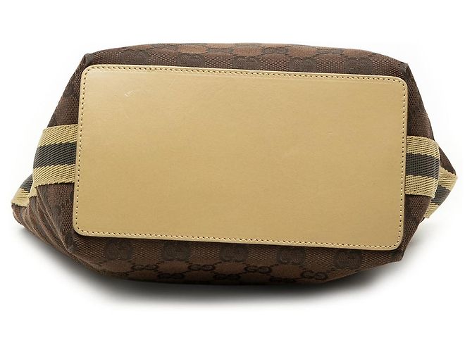 Borsa a tracolla Gucci GG Canvas Web marrone - vista 3