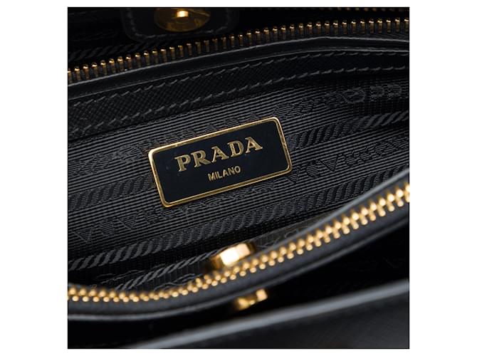 Borsa Prada Galleria Medium Saffiano Lux Nera Nero - vista 5