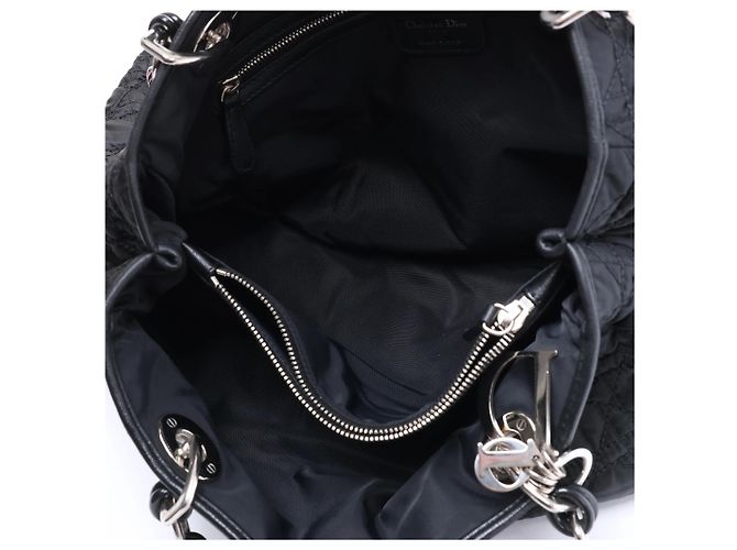 Borsa a tracolla Dior Charming Lock Cannage in tessuto, Nero - vista 13
